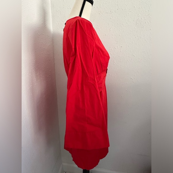 Free People Feeling Fabulous Mini Red Dress V neck NWT Size M - Picture 5 of 8